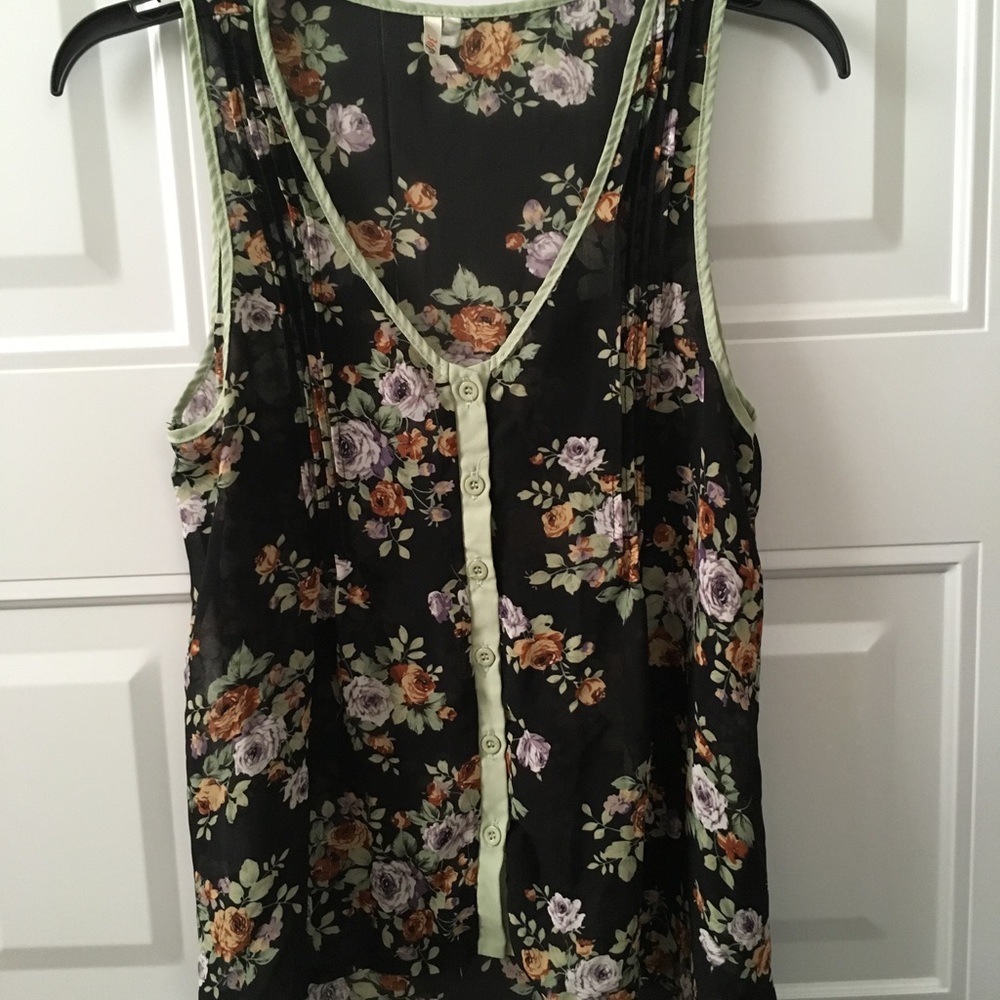 Black and floral blouse